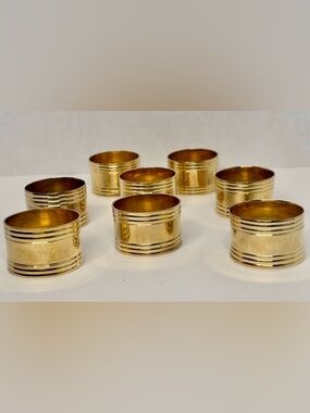 NAPKIN RINGS BRASS TONE (SET OF 8)